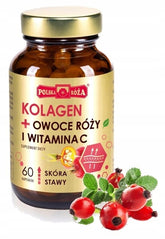 Kollagen + Hagebutte und Vitamin C 60 Kapseln POLISH ROSE